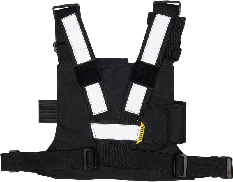 ROBOCUP Radio Chest Harness Vest - Adjustable Utility Organizer with Silent Buckle Closure - Full-Size Ham Radio Pouch, Secure Fit, Work Gear with D-Ring, Reflective Safety Stripes, Hook & Loop Patch - Image 5